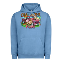 Pigment Pebble Blue on the hunt truck Urban Hoodie - FaDigitalArtStudio