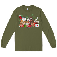 Army Green nurse coffee cups Long Sleeve Tee - MaliasSmallBusiness