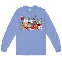 Colony Blue nurse coffee cups Long Sleeve Tee - MaliasSmallBusiness