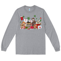 Heather Grey nurse coffee cups Long Sleeve Tee - MaliasSmallBusiness