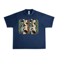 Navy cowhide leopard gemstone brushstroke Urban Heavy Tee - AdoDesignShop