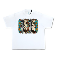 White cowhide leopard gemstone brushstroke Urban Heavy Tee - AdoDesignShop