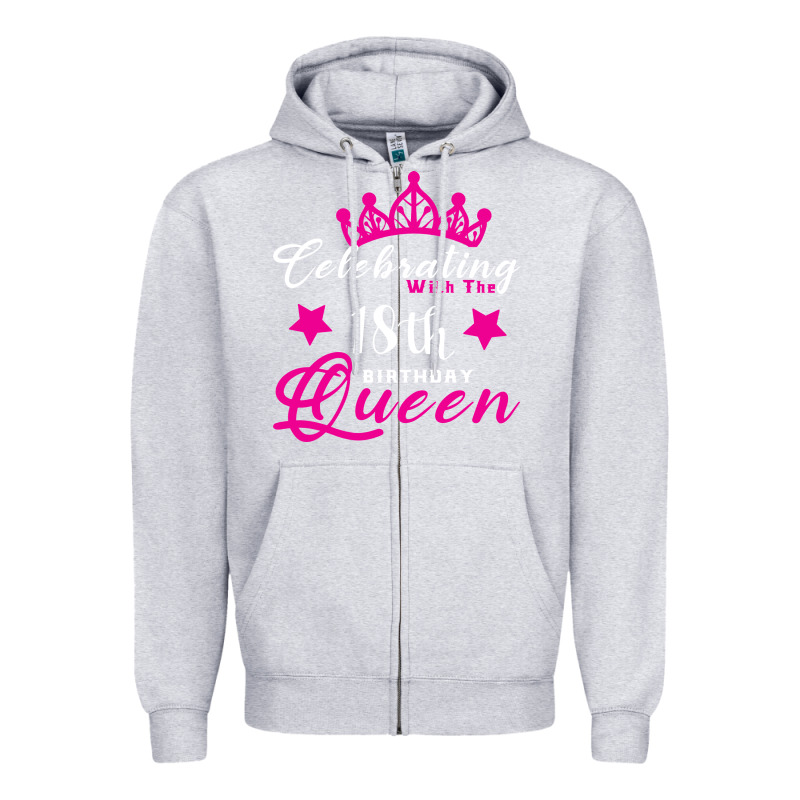 Celebrating With The 18th Birthday Queen Zipper Hoodie by Bettercallsaul | Teevron