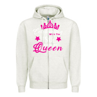 Oatmeal Heather Celebrating With the 18th Birthday Queen Zipper Hoodie - Bettercallsaul