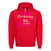 Red Celebrating With the 18th Birthday Queen Zipper Hoodie - Bettercallsaul