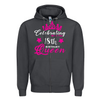 Smoke Celebrating With the 18th Birthday Queen Zipper Hoodie - Bettercallsaul