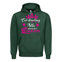 Sports Green Celebrating With the 18th Birthday Queen Zipper Hoodie - Bettercallsaul