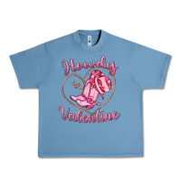 Pebble Blue howdy valentine Urban Heavy Tee - MaliasSmallBusiness