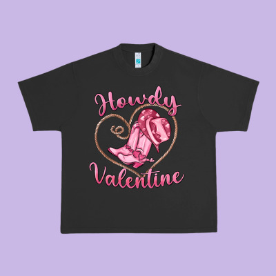 Howdy Valentine Urban Heavy Tee Designed By Maliassmallbusiness