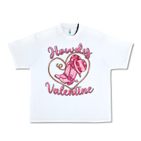 White howdy valentine Urban Heavy Tee - MaliasSmallBusiness