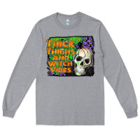 Heather Grey thick thighs and witch vibes Long Sleeve Tee - JahusDesignShop