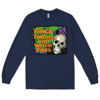 Navy thick thighs and witch vibes Long Sleeve Tee - JahusDesignShop