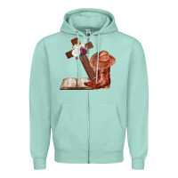 Seafoam Boots with Bible and cross Zipper Hoodie - Bettercallsaul