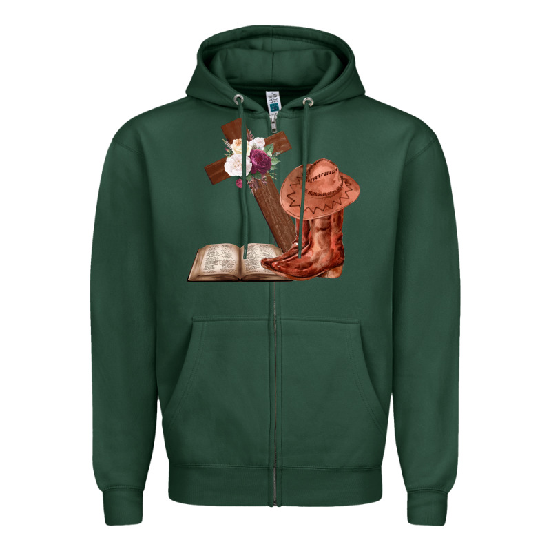 Boots With Bible And Cross Zipper Hoodie by Bettercallsaul | Teevron
