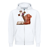 White Boots with Bible and cross Zipper Hoodie - Bettercallsaul