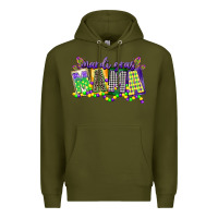 Army Green mardi gras mama Premium Hoodie - CowGirlArtShop