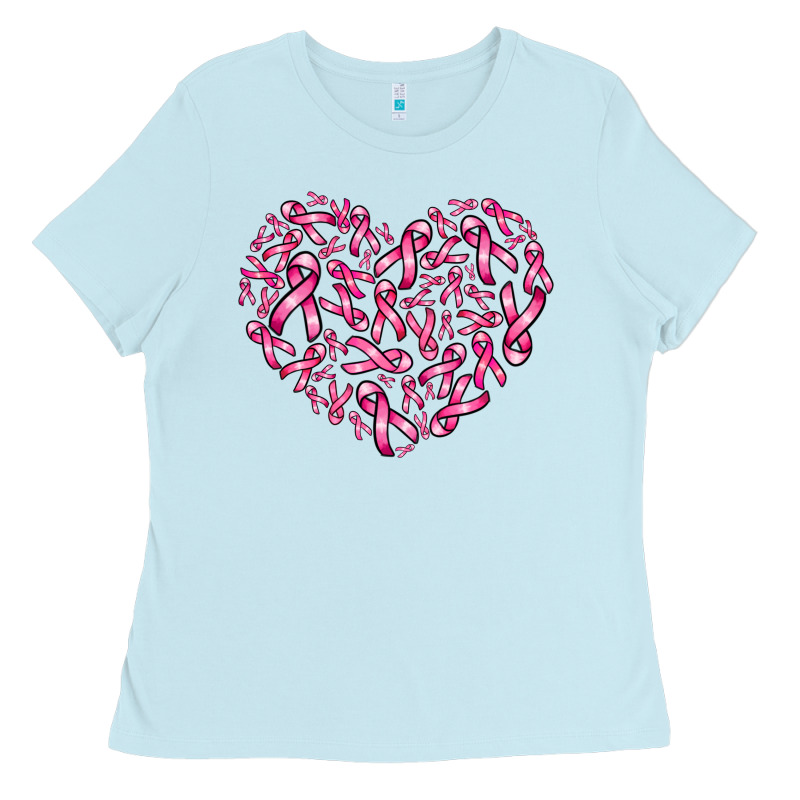 Breast Cancer Ribbon Heart Ladies Tee by AdoDesignShop | Teevron