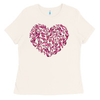Bone breast cancer ribbon heart Ladies Tee - AdoDesignShop