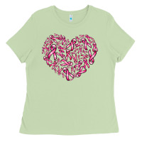 Matcha breast cancer ribbon heart Ladies Tee - AdoDesignShop