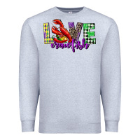 Heather Grey love crawfish mardi gras Premium Sweatshirt - CowGirlArtShop