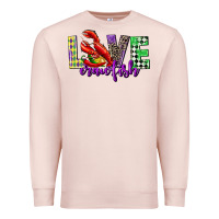 Pale Pink love crawfish mardi gras Premium Sweatshirt - CowGirlArtShop
