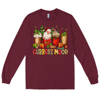 Burgundy Christmas Santa coffee cups current mood Long Sleeve Tee - MaliasSmallBusiness