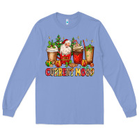 Colony Blue Christmas Santa coffee cups current mood Long Sleeve Tee - MaliasSmallBusiness