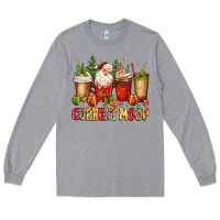 Heather Grey Christmas Santa coffee cups current mood Long Sleeve Tee - MaliasSmallBusiness