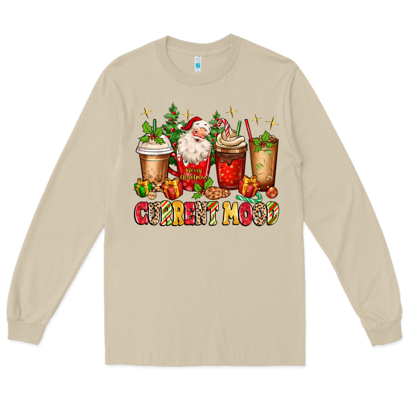 Christmas Santa Coffee Cups Current Mood Long Sleeve Tee by MaliasSmallBusiness | Teevron