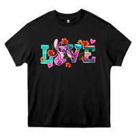 Black love stitch Heavy Core Tee - AdoDesignShop