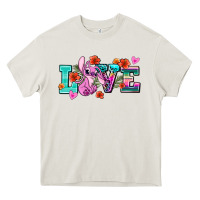 Cream love stitch Heavy Core Tee - AdoDesignShop