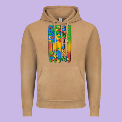 Autism American Flag Vintage Hoodie Designed By Maliassmallbusiness