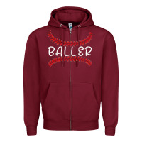 Burgundy BALLER Zipper Hoodie - Bettercallsaul