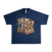 Navy 90s country cassette tapes Urban Heavy Tee - MaliasSmallBusiness
