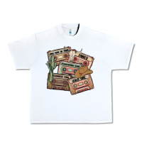 White 90s country cassette tapes Urban Heavy Tee - MaliasSmallBusiness