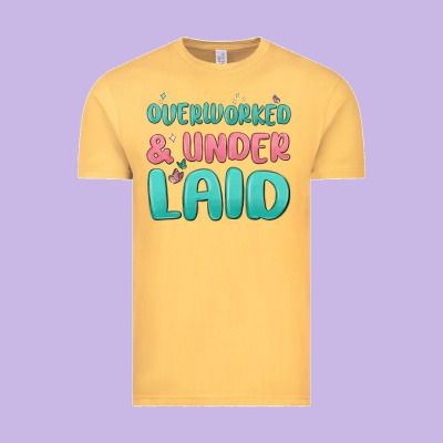 Overworked Underlaid Vintage Tee Designed By Maliassmallbusiness