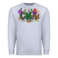 Heather Grey cma mardi gras cowgirl Premium Sweatshirt - CowGirlArtShop