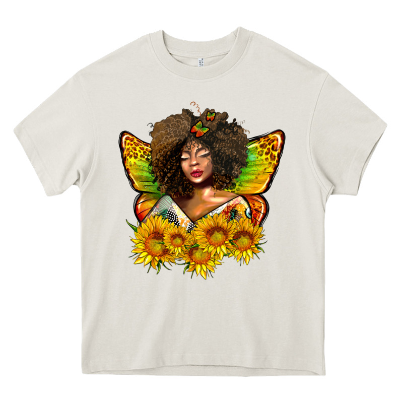 Butterfly Afro Woman Juneteenth Heavy Core Tee by AdoDesignShop | Teevron