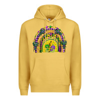 Antique Gold mardi gras rainbow and fleur de lis Premium Hoodie - CowGirlArtShop