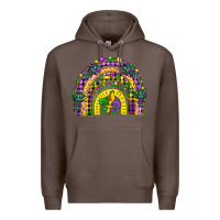 Coffee mardi gras rainbow and fleur de lis Premium Hoodie - CowGirlArtShop