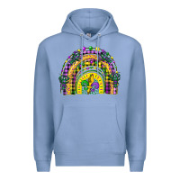 Colony Blue mardi gras rainbow and fleur de lis Premium Hoodie - CowGirlArtShop