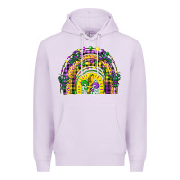 Lilac mardi gras rainbow and fleur de lis Premium Hoodie - CowGirlArtShop