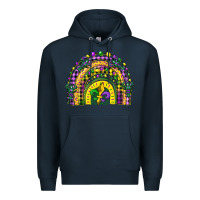 Navy mardi gras rainbow and fleur de lis Premium Hoodie - CowGirlArtShop
