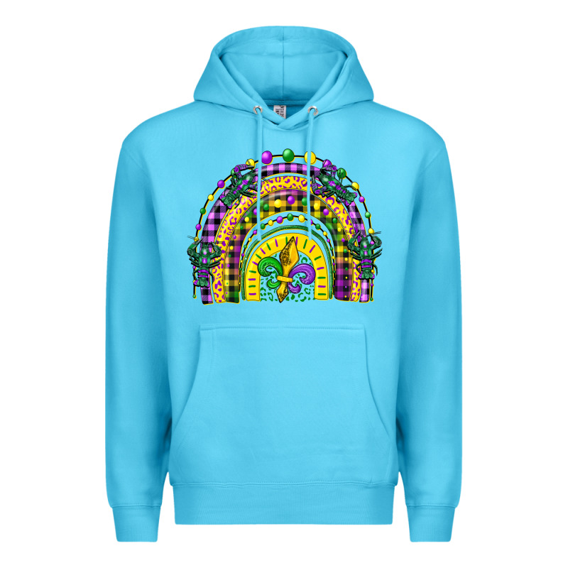 Mardi Gras Rainbow And Fleur De Lis Premium Hoodie by CowGirlArtShop | Teevron