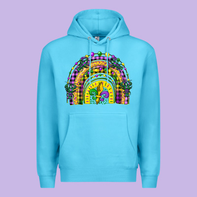 Mardi Gras Rainbow And Fleur De Lis Premium Hoodie Designed By Cowgirlartshop