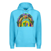 Ocean Blue mardi gras rainbow and fleur de lis Premium Hoodie - CowGirlArtShop