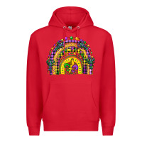 Red mardi gras rainbow and fleur de lis Premium Hoodie - CowGirlArtShop