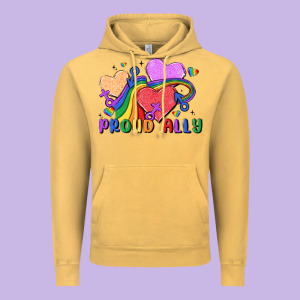 Proud Ally Vintage Hoodie Designed By Maliassmallbusiness