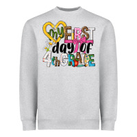 Heather Grey my first day of 4th grade Heavyweight Sweatshirt - NancyCooperArtShop