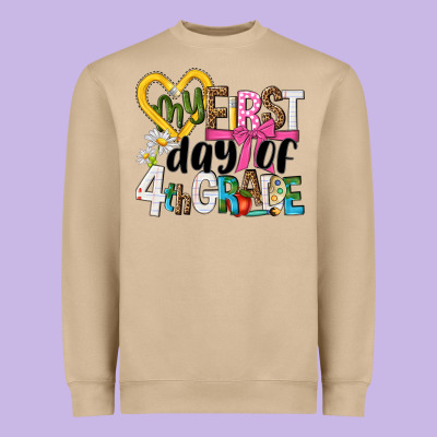 My First Day Of 4th Grade Heavyweight Sweatshirt Designed By Nancycooperartshop